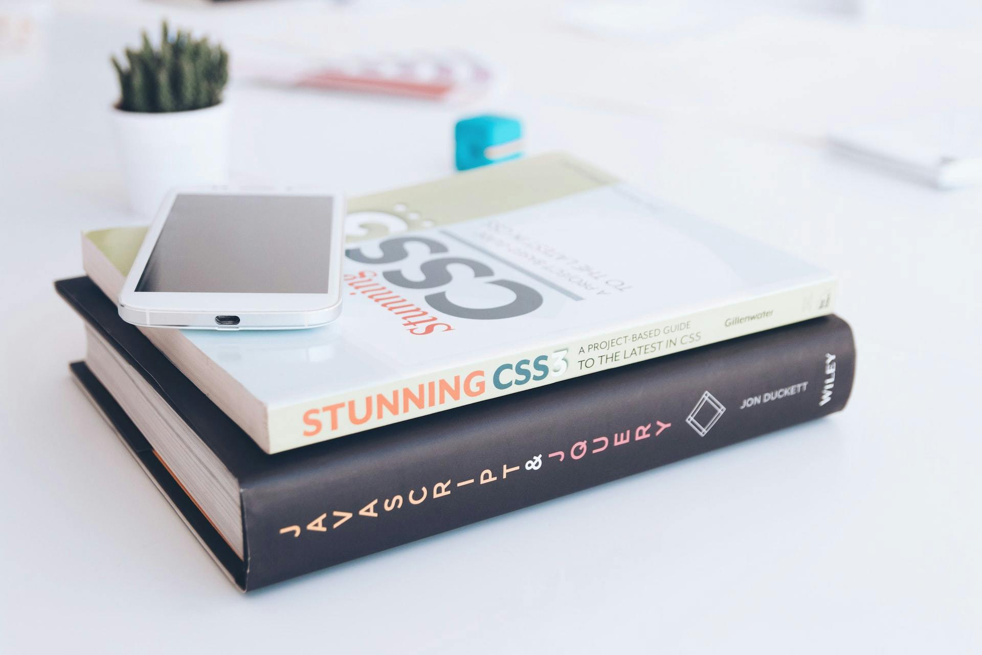 Books about coding on the table